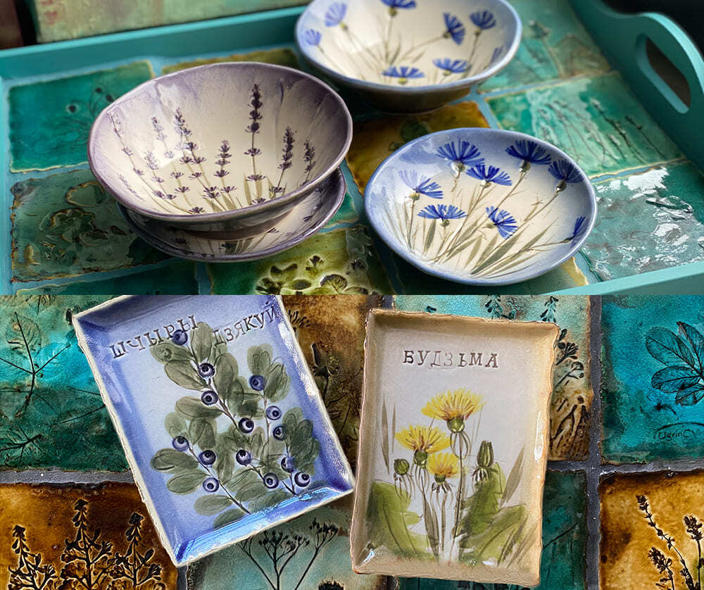 Breakfast set (bowl and saucer) or two pies